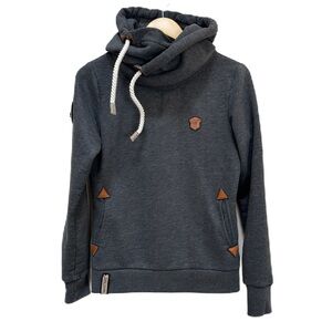 NAKETANO Hooded Hoodie Dark‎ Grey Pullover Sweatshirt Women’s Medium